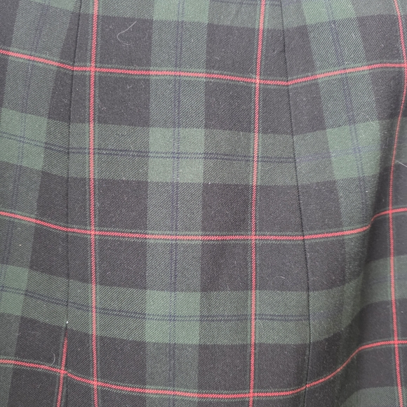 Babaton Tartan A-Line Skirt - Dark Green and Red - Picture 2 of 7